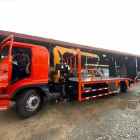 Grue télescopique de 3 tonnes montée sur camion, grue hydraulique montée sur camion benne, grue mobile pour tracteur avec télécommande