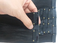 Perruques à clips sans couture les plus vendues, 100% cheveux humains vietnamiens naturels, extensions de cheveux à clips double tirage en PU, 2026
