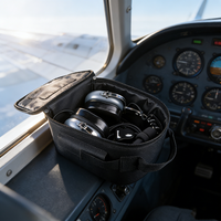 Headset Penerbangan Profesional untuk Pilot Komunitas, Kotak Earphone Tahan Air