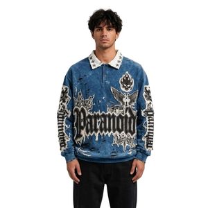 Sudaderas Polo de Algodón con Diseño de Letras Desgastadas Personalizadas, Estilo Gótico, Oversize - Product Image 5