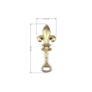 Abridor de botellas de latón Fleur De Lis, abridor de cerveza hecho a mano de estilo vintage, herramienta decorativa para bar, cocina y restaurante - Product Image 3
