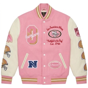 College Style <b>Canvas</b> Stand Collar Unisex Casual Athletic Winter Waterproof Varsity <b>Jacket</b> - Product Image 1