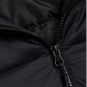 2026 New <b>Men</b> Hooded Puffer <b>Jacket</b> <b>Lightweight</b> Windproof Winter Coat Zipper Closure Side Pockets Casual Outerwear Solid <b>Black</b> - Product Image 5