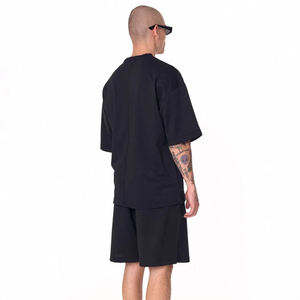 Conjunto Deportivo de Verano para Hombre, 2 Piezas, Estilo Hip Hop, Secado Rápido, Tejido de Punto, Camiseta de Color Sólido, Logotipo Personalizado, Servicios OEM - Product Image 2