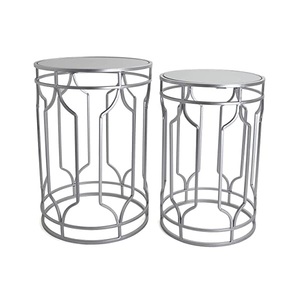 Decorative Metal <b>Nesting</b> <b>Table</b> <b>Set</b> With Glass Top Premium Quality Stylish Home Furniture For Interiors - Product Image 1