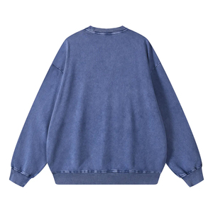 Sweat-shirt à col rond vintage surdimensionné en molleton 100% coton délavé à l'acide pour hommes et femmes, streetwear, impression de logo personnalisé, OEM ODM - Product Image 6