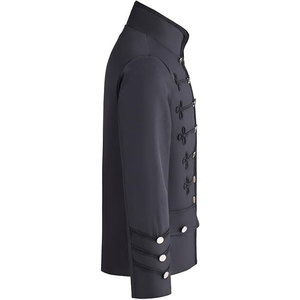 Veste de style gothique steampunk pour homme, blazer croisé, manteau vintage zippé, vente en gros - Product Image 3
