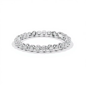 Bracelet tennis unique en diamant de laboratoire, avec double fermoir de sécurité, en or blanc massif 18 carats plaqué rhodium, certifié, idéal pour offrir et pour les occasions spéciales - Product Image 1