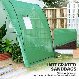 Invernadero de 6FT x 6FT x 6.6FT con estructura de madera y cubierta de PVC, 2 puertas, ventanas con mosquitera y cubierta de PE con dobladillo - Product Image 5