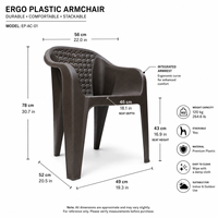 Chaise en plastique moderne et durable, design diamant, pour salle de bain, salon, extérieur, salle à manger, atelier
