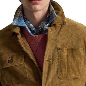 Top Trending Premium <b>Suede</b> <b>Jacket</b> Men Minimal Heritage Blouson OEM Custom Quiet Luxury Winter Fashion Outerwear Reinforced - Product Image 5
