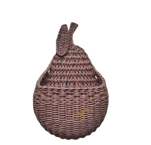 Handmade Rattan Pear Shaped <b>Wall</b> Hanging Basket <b>Wicker</b> Storage <b>Decor</b> for Nursery Room - Product Image 1