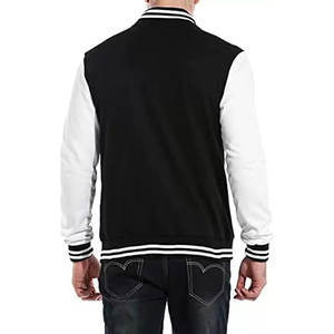 Chaqueta Bomber Varsity de Moda con Letras Bordadas, Cuerpo de Lana y Mangas de Cuero, Chaqueta Varsity de Invierno - Product Image 2