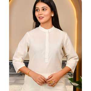 Ensemble décontracté Mahobia pour Kurta crème avec manches trois-quarts, taille XS, haut - Product Image 3