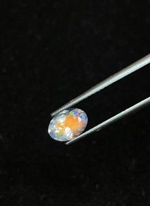 orange fire natural faceted <b>rainbow</b> moonstone oval cut. - Product Image 1