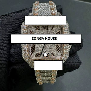 Reloj Unisex de Lujo de Acero Inoxidable con Moissanita, Estilo Hip Hop, Deportivo, de Negocios, con Movimiento Mecánico Antiguo - Product Image 1