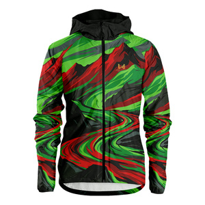 Veste coupe-vent à capuche personnalisée OEM, écologique, sublimation, fermeture éclair, légère, imperméable, vêtements de sport recyclés, vente en gros - Product Image 4