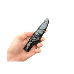 Cuchillo de Obsidiana Negra, Hoja Afilada y Trasformada a Mano, Piedra Natural, Herramienta Espiritual, Regalo - Product Image 1