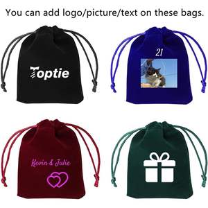 2025 50 PCS 4x6 Inches Velvet Craft Drawstring Jewelry Pouches Screen Printed Gift <b>Bags</b> for Weddings <b>Parties</b> Festivals - Product Image 2