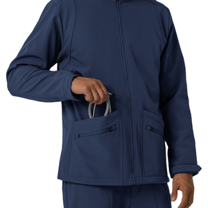 Chaquetas Médicas para Hombre, Chaqueta Médica de Invierno con Cierre, Chaqueta de Trabajo de Softshell Lisa para Hombre - Product Image 5