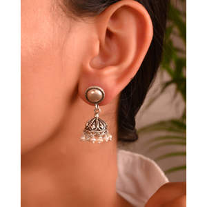 Meera Jaipur Vintage <b>Fine</b> <b>Hoop</b> Silver <b>Earrings</b> for Women - Product Image 1