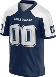 Maillot de football américain vert personnalisé, col en V, manches courtes, impression sublimée, respirant, nom de l'équipe 00, coupe régulière pour homme adulte - Product Image 3