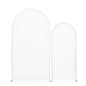 Set of 2 Gold Metal Arch <b>Backdrop</b> <b>Stands</b> 7.2 ft & 6 ft Stable Structure & Easy Assembly with Cover for <b>Weddings</b> - Product Image 1