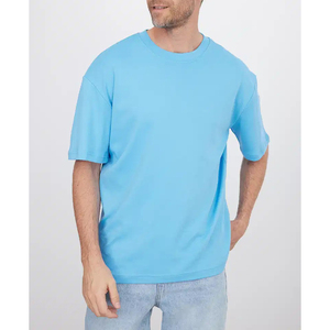 T-shirt en coton uni pour homme, coupe classique, col rond, manches courtes, jersey décontracté, design simple - Product Image 4
