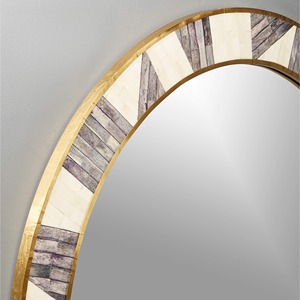 Espejo artesanal con incrustaciones de hueso azul y diseño de rayos de sol |   Espejo de Lujo |   Muebles para Sala de Estar - Product Image 5