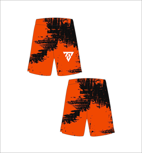 Men's Orange <b>Black</b> Print <b>Board</b> Shorts Elastic Waist Quick Dry Casual Swimwear Short Length Woven Fabric - Product Image 1