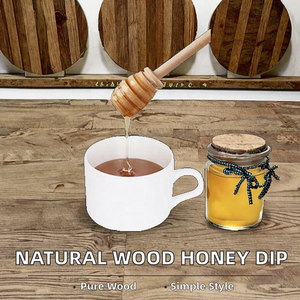 Wood Honey Dipper Spoon Set Long Handle Eco Friendly Minimalist Design Rustic Style Dishwasher Safe For <b>Tea</b> Coffee <b>Maker</b> - Product Image 2