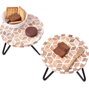 Heritage Craft soporte de pastel de postre de madera y resina soporte de pastel de pierna de Metal de lujo para boda rústica decoración del hogar y presentación de panadería - Product Image 2