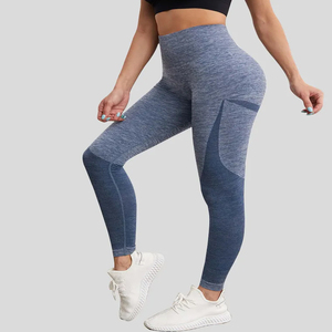 High Quality Custom Logo Knitted Breathable Four-Way Stretch Spandex/Polyester Scrunch <b>Butt</b> <b>Lifting</b> High Waisted <b>Leggings</b> Women - Product Image 4