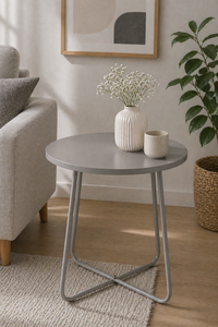 Table d'appoint ronde rouge moderne, table d'appoint en métal, table basse, table à thé pour salon, meuble de chevet, table de salon portable - Product Image 6