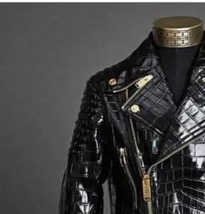 เสื้อแจ็คเก็ตหนังจระเข้ผู้ชาย ราคาขายส่ง OEM ระบายอากาศได้ดี สวมใส่สบาย ลำลอง คุณภาพพรีเมียม - Product Image 3