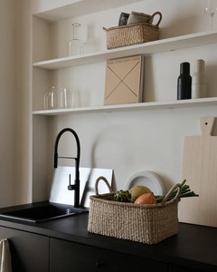 Set of 2 seagrass <b>baskets</b> with sturdy handles Handmade <b>Storage</b> <b>Basket</b> Wholesale eco-friendly Made in Viet Nam - Product Image 6