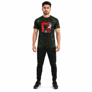 Camiseta de Esports Personalizada para Hombre, Sublimada, de Micro Malla Premium de Poliéster, para Juegos, con Diseño de Rejilla Técnica - Product Image 1