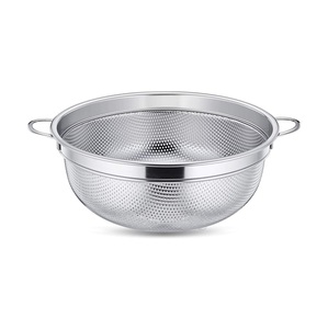 Deep Bowl Shape Metal <b>Colander</b> For Rice Washing Pasta Straining And Fresh Fruit Vegetable Preparation Tasks - Product Image 4