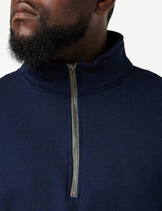 Sudaderas de alta calidad para hombre al por mayor OEM, sudaderas de estilo urbano para hombre, sudaderas térmicas con cremallera de un cuarto y estampado. - Product Image 4