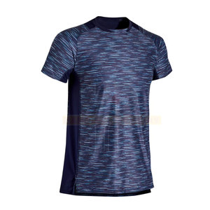 T-shirt à manches courtes pour homme, col rond, couleur dégradée, respirant, en polyester, coupe classique, pour toutes les saisons, idéal pour la course à pied - Product Image 1