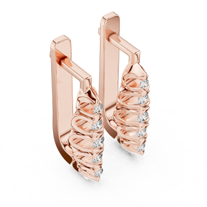 Boucles d'oreilles pendantes en or rose 18 carats, élégantes et luxueuses, avec diamants de laboratoire taille ronde, 1 carat, or blanc et jaune, pour femmes - Product Image 2