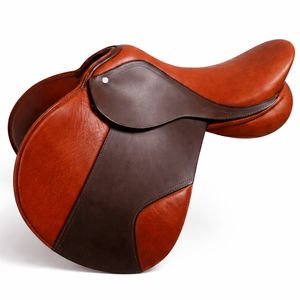 Silla de Montar Profesional para Doma Clásica de Cuero Marrón de Diseño Exclusivo, Bicolor, Duradera y Personalizable SURGIGYNE - Product Image 5
