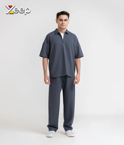 XEEP Jersey Personalizado de Manga Larga para Hombre, de Poliéster/Algodón, con Cierre Frontal y Logotipo Bordado, Tejido de Punto, 180 Gramos - Product Image 3