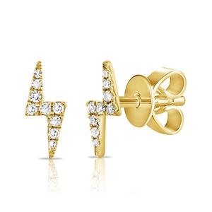 Pendientes de Oro Sólido de 14k con Diamantes Redondos Cultivados en Laboratorio, Diseño Minimalista y Único para Uso Diario - Product Image 3