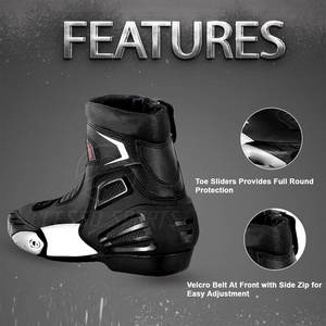 Botas de Motociclismo de Cuero, Antideslizantes, Impermeables, para Hombre - Product Image 3