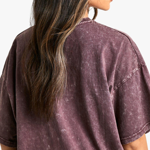 Camiseta Casual Personalizada para Mujer, Estilo Urbano, de Alta Calidad, Poliéster/Algodón, Transpirable, Antiarrugas, Cuello Redondo, Logotipo Bordado, Color Sólido - Product Image 6