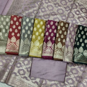 Traje de seda pura Banarasi de 3 piezas - Product Image 1