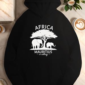 Éléphants acacia AFRIQUE MAURICE appelle les sweats à capuche décontractés pour femmes - Product Image 1