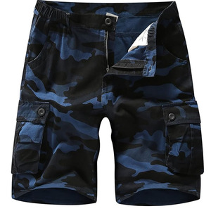 Shorts cargo écologiques pour hommes, taille haute, avec cordon de serrage, respirants, en toile, style sportif, poches bermuda - Product Image 1