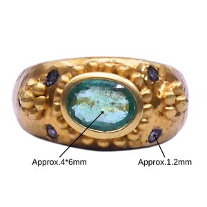 Wedding Wear 925 Sterling <b>Silver</b> Gold Plated Jewelry <b>Emerald</b> Gemstone Women Wear Classic <b>Ring</b> - Product Image 4